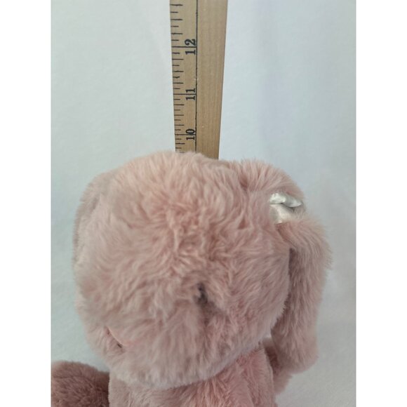 Smart Create Imagine Pink Plush Bunny Baby Rattle Embroidered Eyes Satin Ears - Picture 9 of 9